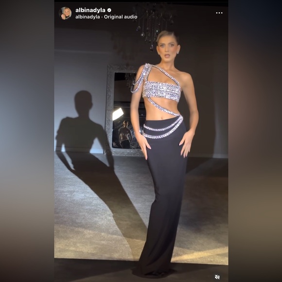 Albina Dyla Long Black Gown cute prom dress!!! - Picture 3 of 10